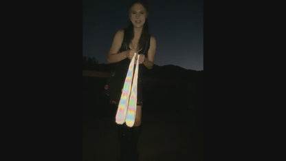 Pair of Full Rainbow Reflective Poi